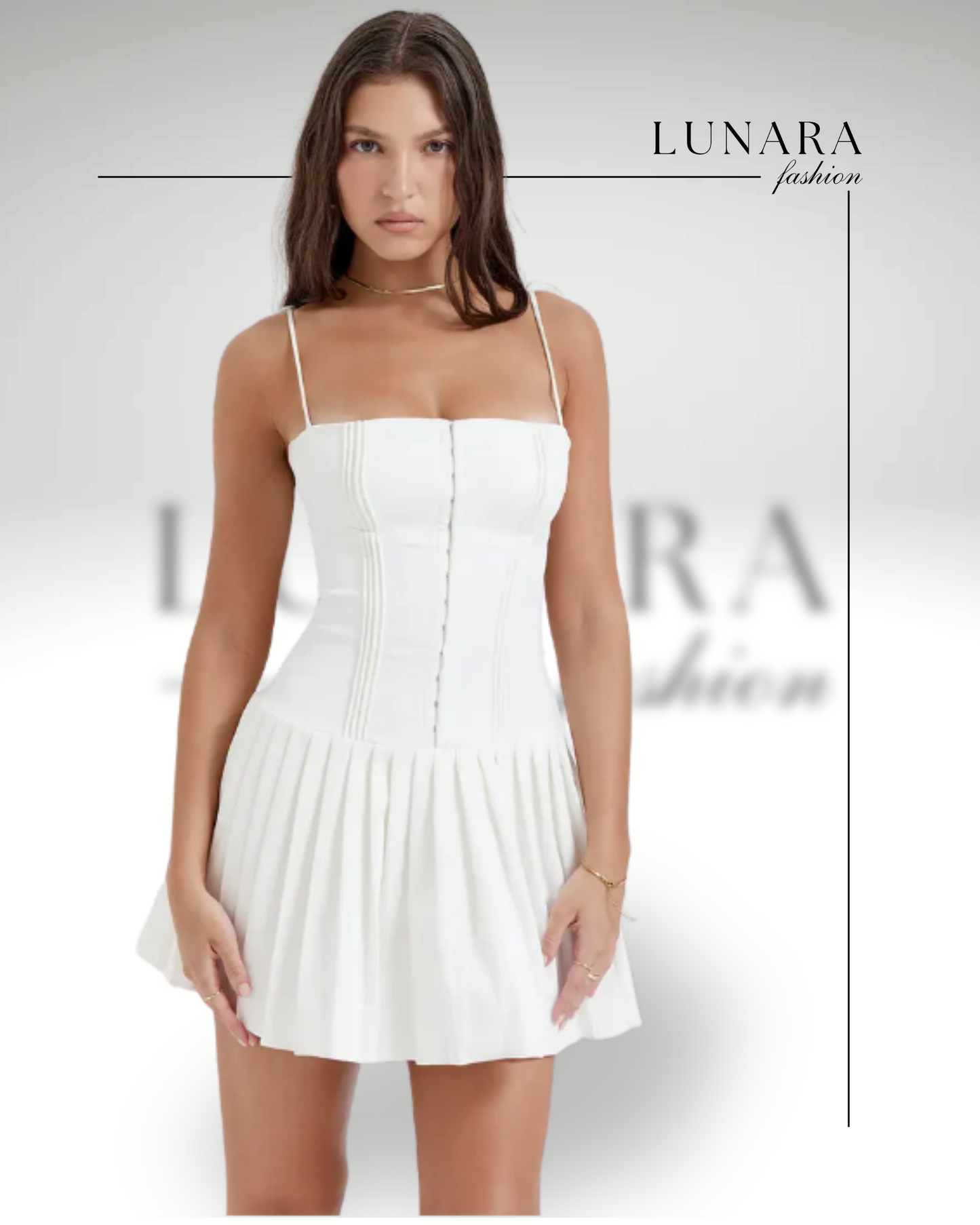 White Pleated Dress