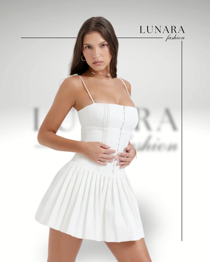 White Pleated Dress