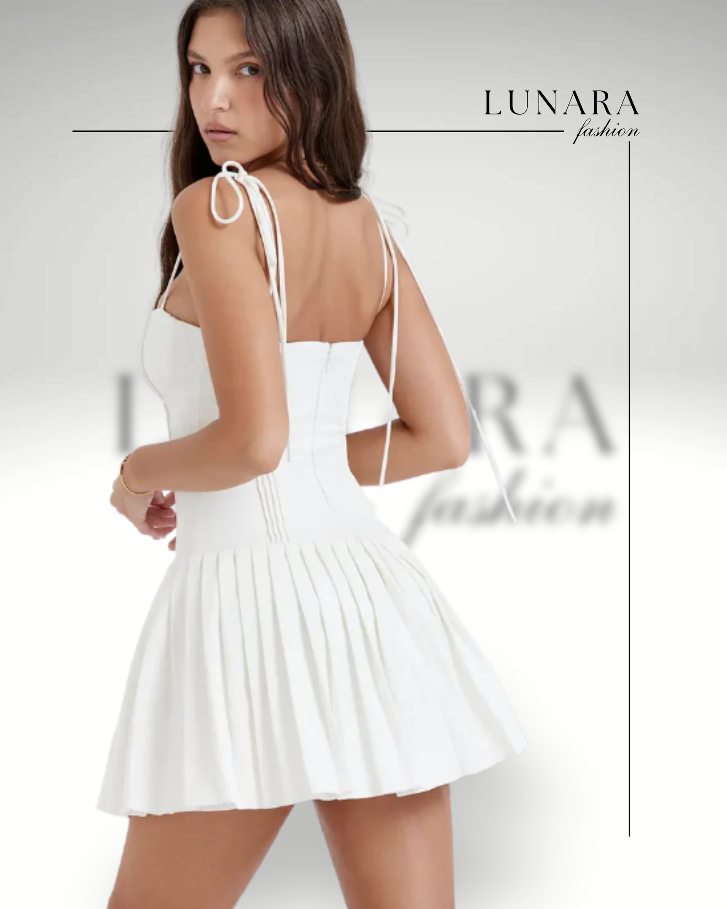 White Pleated Dress