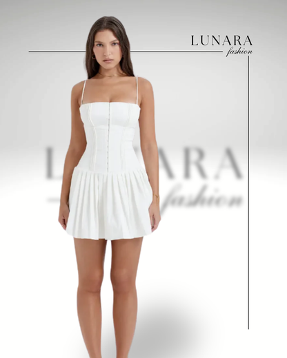 White Pleated Dress
